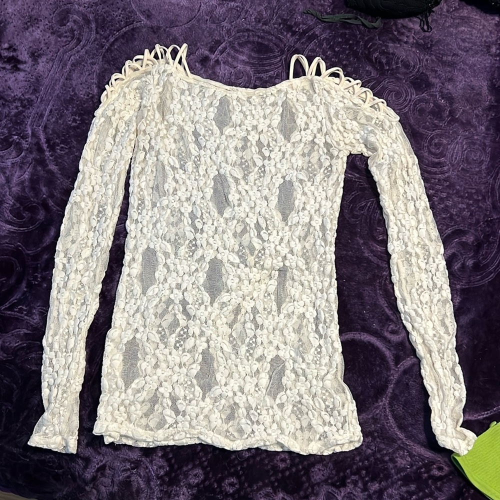 Off White Lace Top